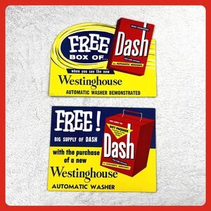1950s Westinghouse Dash‎ Vintage Advertising Signs 14" Appliance Detergent Easel